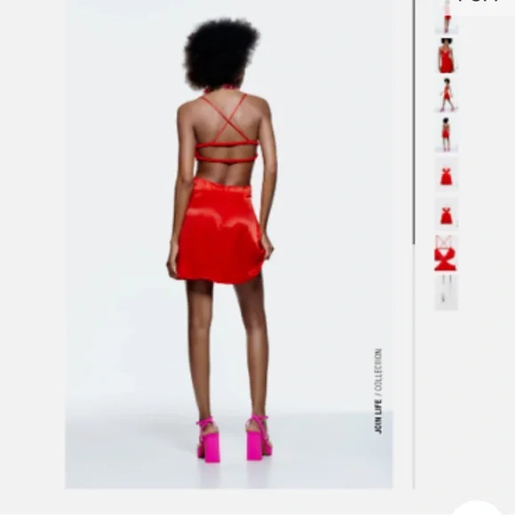 Zara knotted satin effect dress - Picture 4 of 10